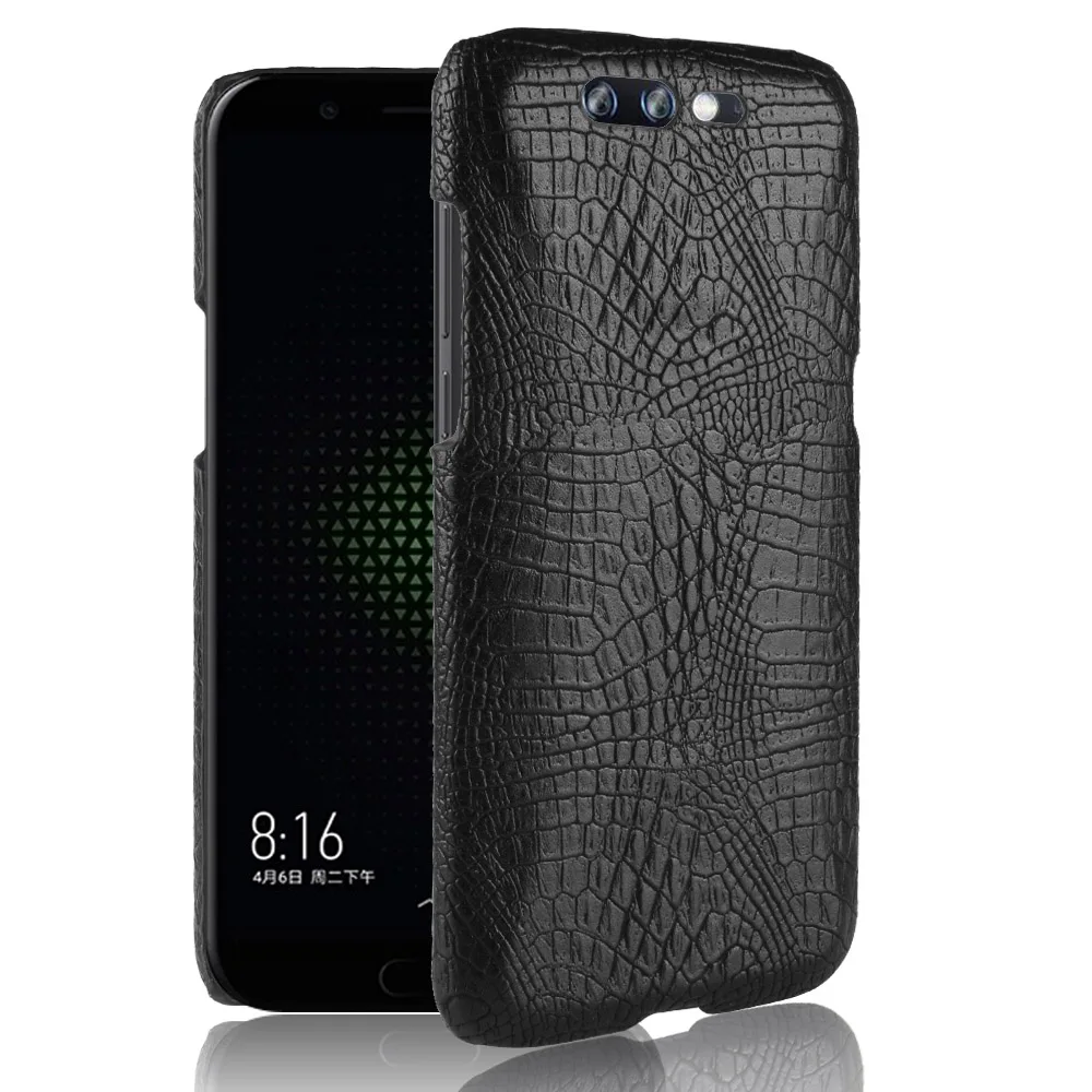Черный чехол с акулой для Xiaomi модный тонкий кожаный крокодиловым узором жесткий