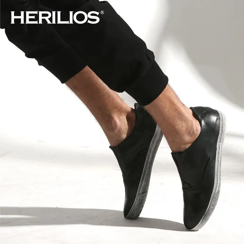 2016 Весна/Осень Herilios мужской Кожаный Brogue Платье Скольжения на loafer Вождения