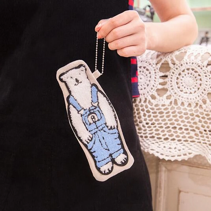 Dull bear multi function zero lovely white fabric Cosmetic Cases | Багаж и сумки