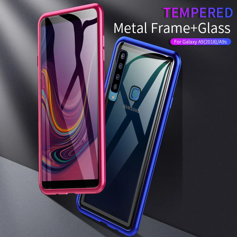 Алюминий металлическая крышка для samsung Galaxy A9 2018 случай моды Металл закаленное