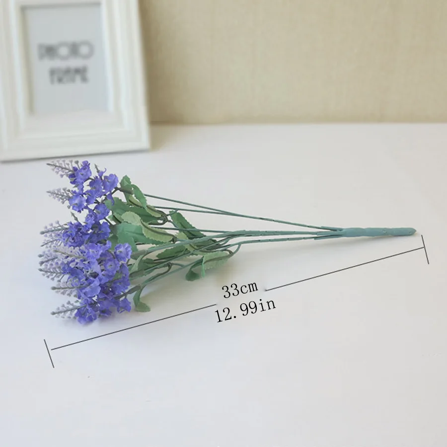 10 голов романтика, Прованс, лаванда, шелк, искусственные цветы, фиолетовый букет, пластик, искусственный цветок, белый для украшения дома, свадьбы