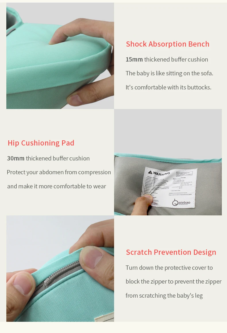 AIEBAO Baby Hipseat Рюкзак Mochila дышащие Эргономичные рюкзаки-кенгуру для тазобедренного сустава Детский костюм на лямках, Обёрточная бумага слинг