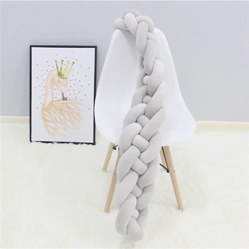 4 tied Grey 2M 200 см скандинавские Детские кроватки бампер узлы для новорожденной кроватки барная защита кроватки бамперы постельные принадлежности аксессуары для спальни декор для детской комнаты - Цвет: 4 tied Grey 2M