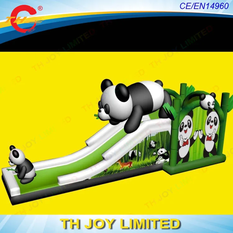 Бесплатная доставка! 9x4x5 м новый дизайн надувные комбо-слайды панды надувная