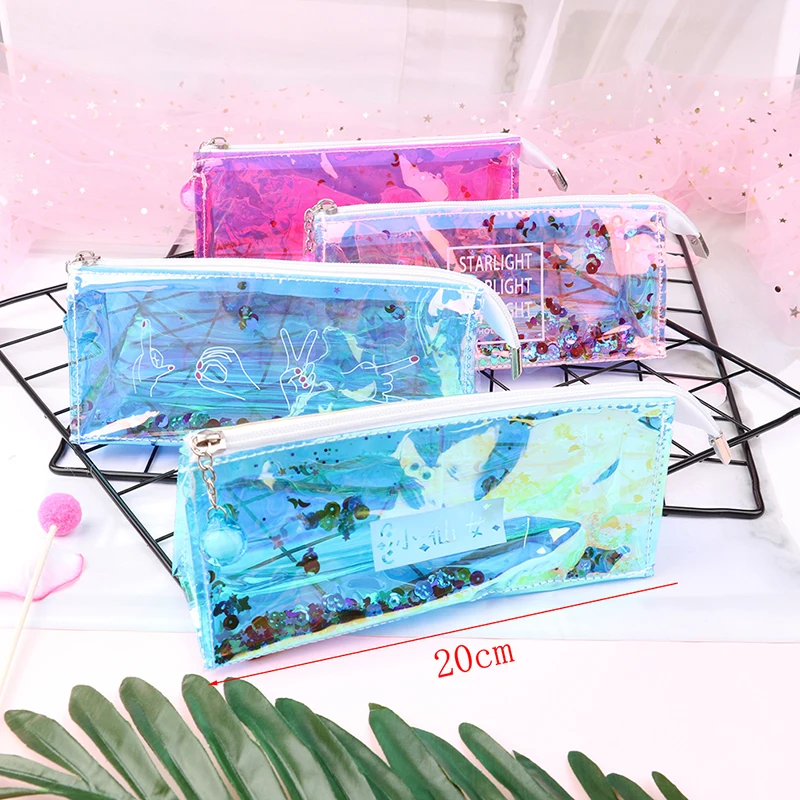 Креативный ПВХ пластиковый холодный лазерный Прозрачный блестящий зыбучий