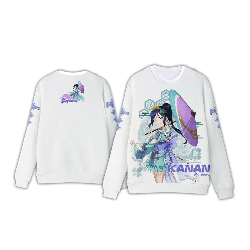 Lovelive солнце Aqours футболка с длинными рукавами Косплэй костюм Любовь в прямом эфире таками Чика балахон ежедневно Повседневное Толстовка Футболка - Цвет: 3