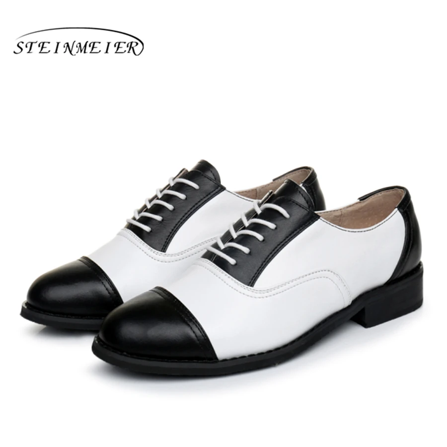 Оксфорды из натуральной кожи дизайнерские винтажные туфли на плоской подошве