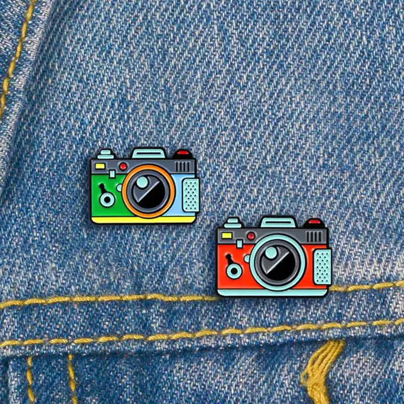 Красно-зеленый цвет брошь в виде фотокамеры 2 вида цветов Радуга цифровая камера