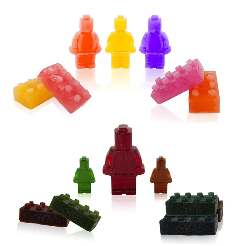 Lego кирпича и робот Minifigure Силиконовые Шоколад Желе Ice Cube торта лоток кирпичное