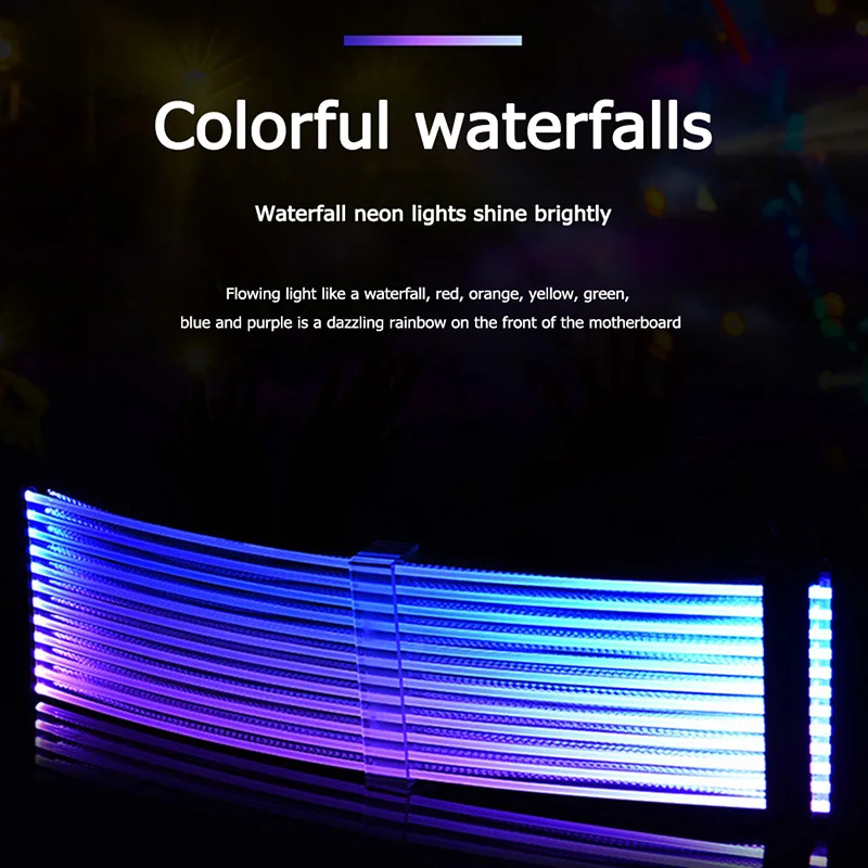 24Pin + 8Pin неоновая линия 24 контактный блок питания RGB ПК материнская плата
