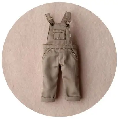 1pcs overalls 1 шт. футболка/укороченные комбинезоны для Blyth, Azone, ob24, ob27, Licca, Barbies, Momoko, 1/6 BJD куклы нагрудник брюки одежда аксессуары - Цвет: 1pcs overalls