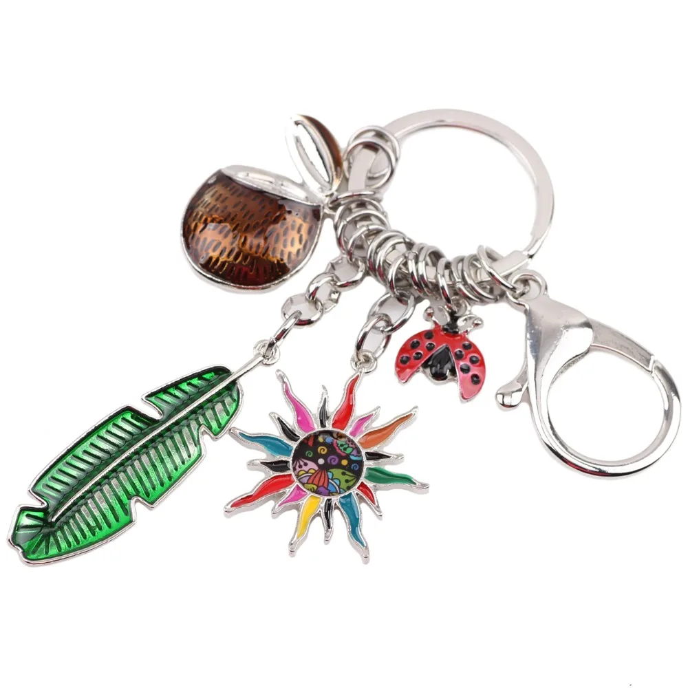 Брелок в виде цветка от солнца Bonsny брелок из сплава с тропическим кокосовым