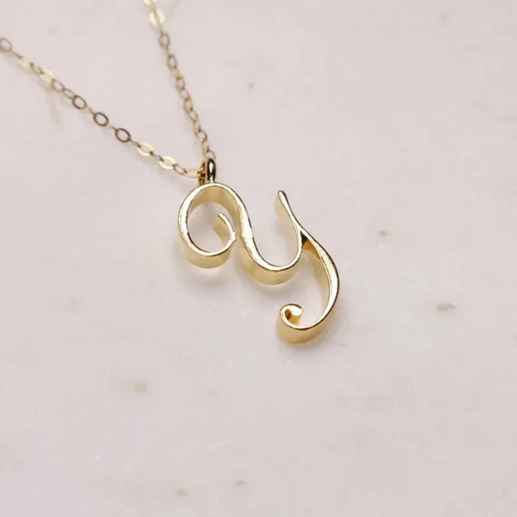 Маленький ярлык с буквами простой начальный логотип алфавит Y ожерелье модный