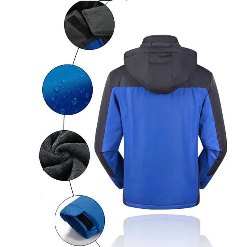 Мужская зимняя куртка с капюшоном водонепроницаемая для катания на лыжах