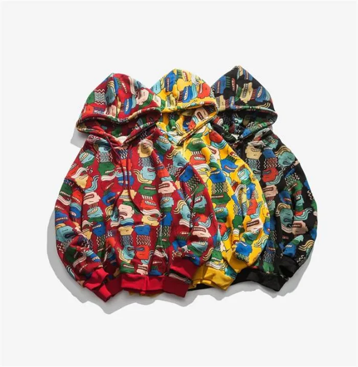 

Graffiti spring and autumn loose hooded sweatshirt