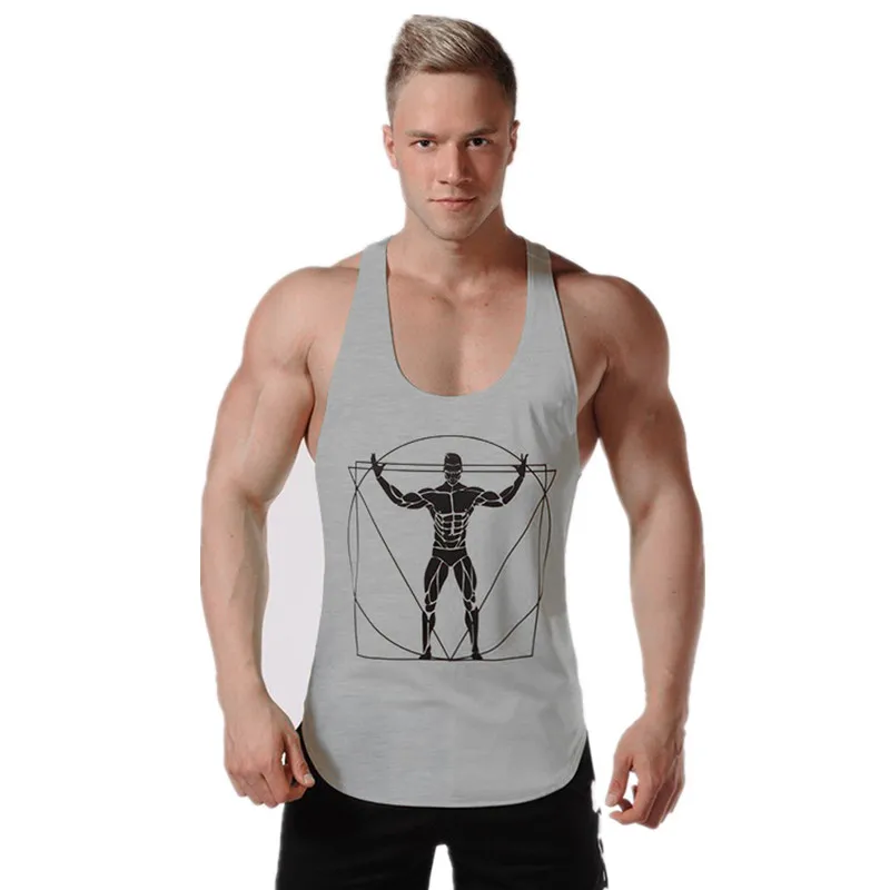 Cotton gray Новинка, камуфляжный топ на бретелях для фитнеса, Мужская компрессионная рубашка, одежда для бодибилдинга, Стрингер, дышащие повседневные майки Джерси - Цвет: Cotton gray