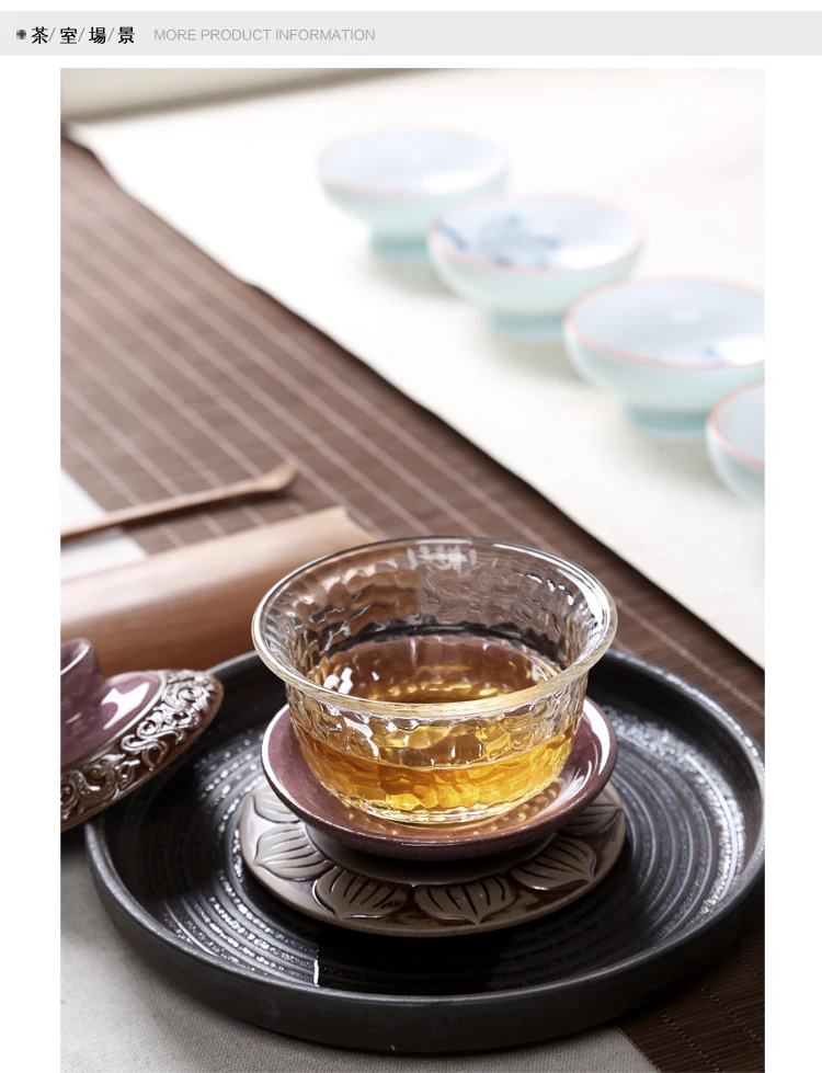 180cc креативное Термостойкое прозрачное стекло Gaiwan с керамическая крышка набор блюдец винтажная посуда для напитков на подарки мастер чайные пиалы