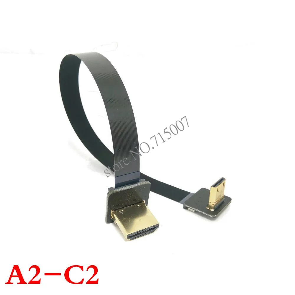 0 05 м-1 м FPV двойной под углом 90 градусов HDMI тип A штекер-штекер HDTV FPC плоский кабель