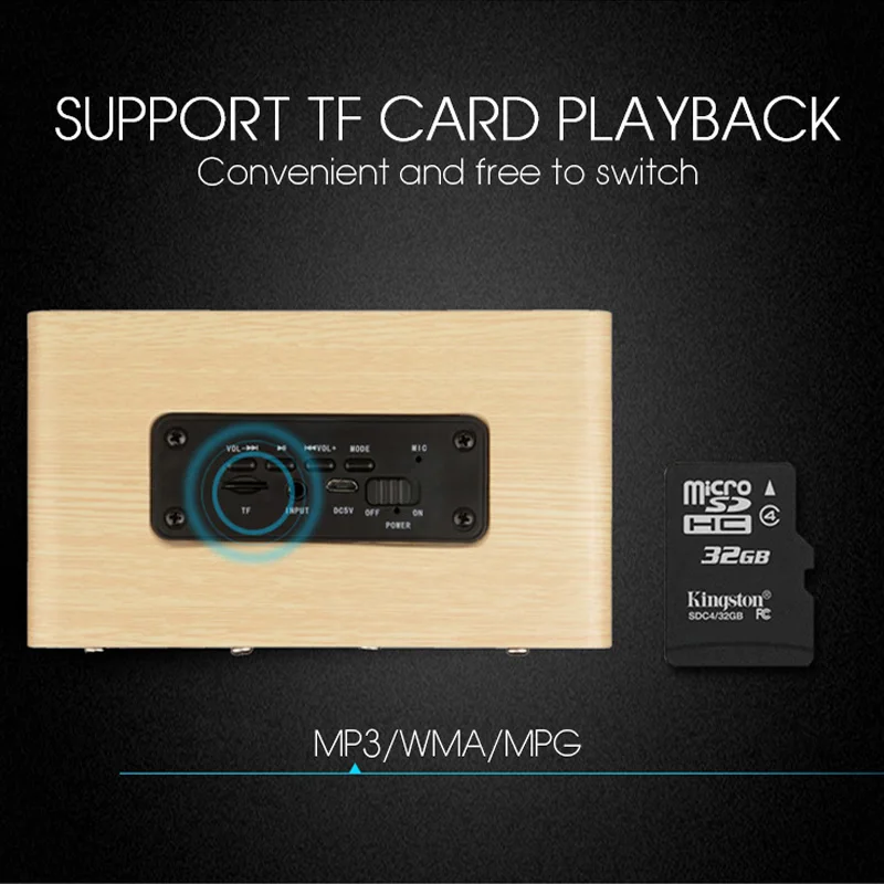 Wooden Wireless Bluetooth Speaker Portable TV Sound box bar HiFi Shock Bass subwoofer TF mp3 music Boombox PC Soundbar for Xiomi |