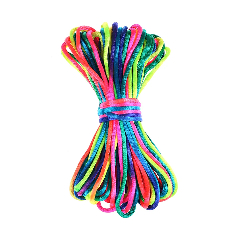 Хлопковый Шнур для бижутерии Плетеный Многоцветный атласный нейлоновый шнур 10