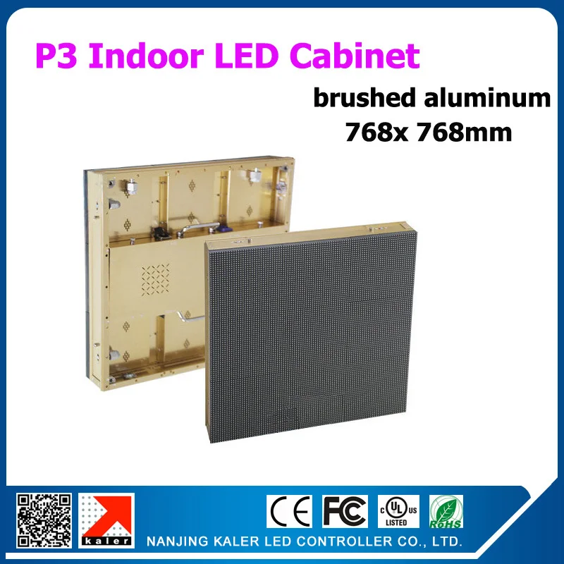 

Светодиодный дисплей TEEHO768x768mm для помещений P3 с золотым матовым алюминиевым корпусом, экологичный Светодиодный дисплей для помещений, свет...