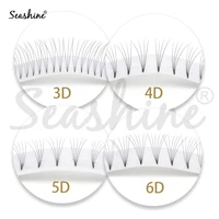 seashine 3d 4d 5d 6d short stem russian volume eyelash extension individual premium cilios premade fans cluster eye makeup tools