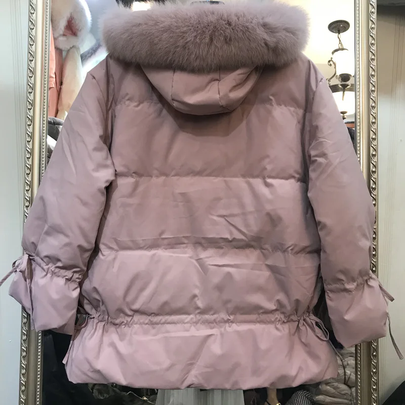 Fitaylor зимняя парка с капюшоном женский пуховик натуральным меховым воротником