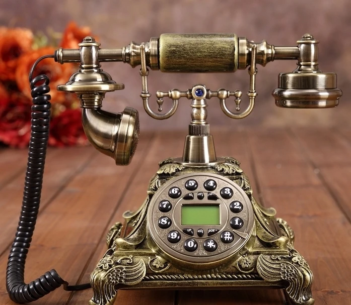 Телефон с античным рисунком имитация винтажного дизайна Handsfree подсветка