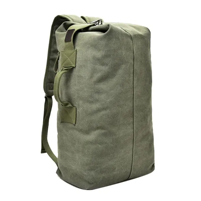 Army Green Военный Тактический холщовый рюкзак для мужчин, Мужская большая прочная армейская сумка-мешок, спортивная сумка на плечо, повседневный рюкзак для путешествий - Цвет: Army Green