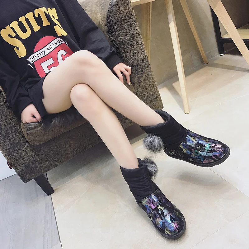 Size35 40 2018 новые женские классические ботильоны осенние меховые украшения для