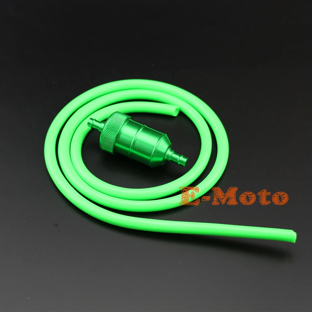 

Green 1/4'' Aluminum Gas Fuel Filter Inline Hose Pipe For Pit Dirt Bike ATV Quad Go Kart Buggy