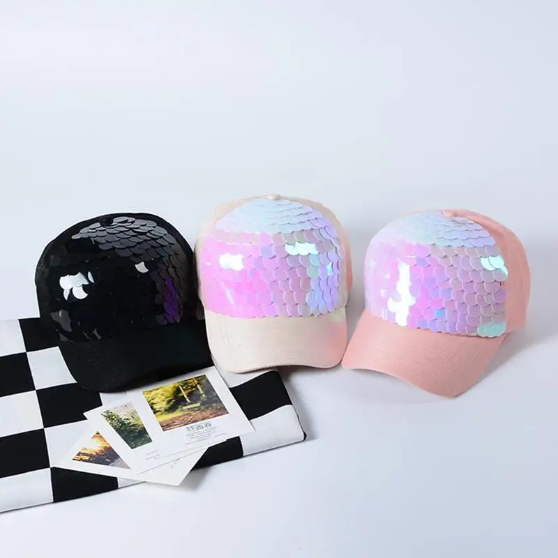 Новинка 2017 Женская Бейсболка блестящая Кепка в стиле хип хоп с блестками виде