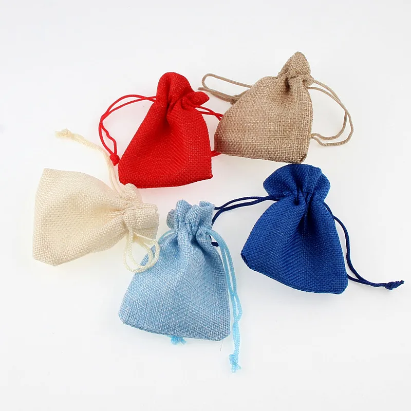 10 шт./лот 7X9cm хлопок и льняные мешочки конфеты сумки многоцелевой подарок