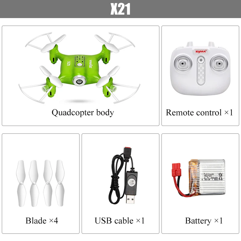 X21 Green SYMA X21 мини-Дрон Радиоуправляемый вертолет Радиоуправляемый летательный аппарат дроны без камеры с безголовым режимом 3D рулон мини-Дрон игрушки - Цвет: X21 Green