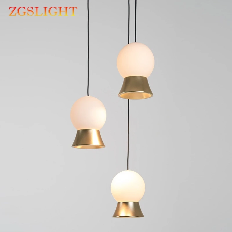 

Nordic LED Glass Round Chandelier Bedside Fish Line Lamps Modern Minimalist Stairs Porch Restaurant Fuji Glass Ball Hanging Lamp