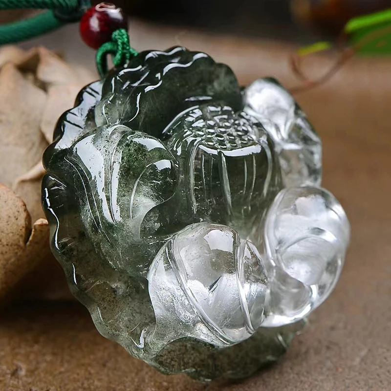 Оптовая продажа подвески с натуральным кристаллом зеленого призрака ручная