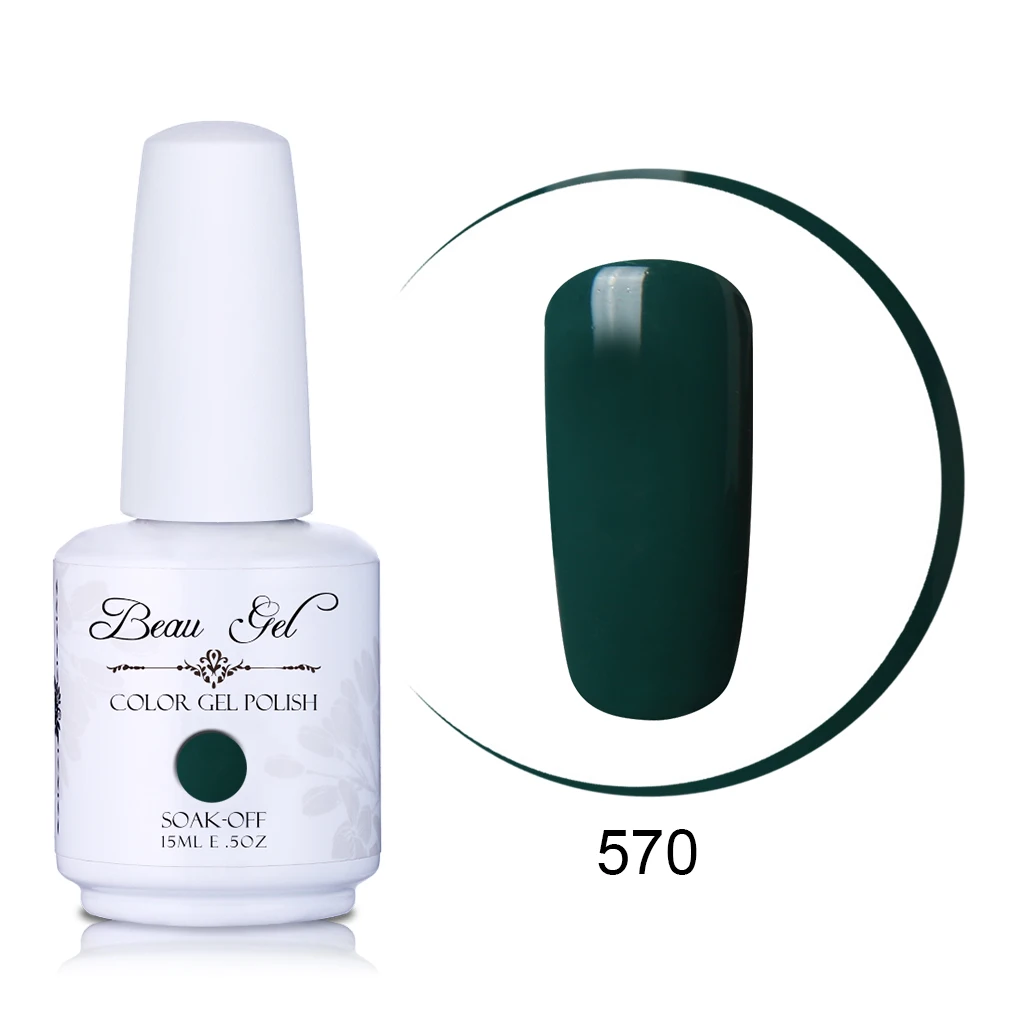 Beau Gel 15ML Nail Art Gel Varnish Semi Permanent Nail Polish Hybrid Gellak Soak Off Glitter UV Gel Nail Polish Enamel Lacquer - Цвет: GNS570