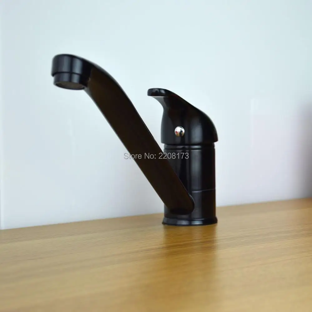 Матовый черный и белый латунный Смеситель для кухонной раковины Smesiteli с