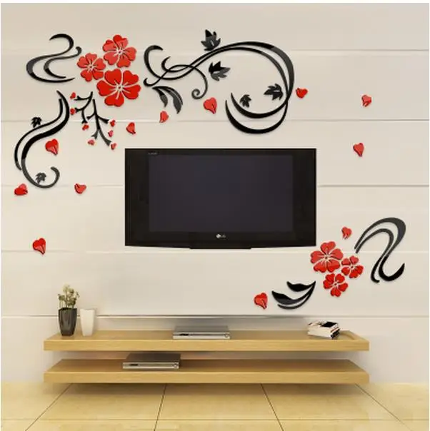 Лоза 3 d акриловая Хрустальная твердая стена к гостиной ТВ установка стены