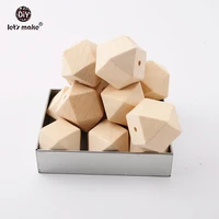 lets make 10pcs wooden hexagon beads 16mm food grade wood diy jewelry baby products nurse gifts chew teether toys baby teething