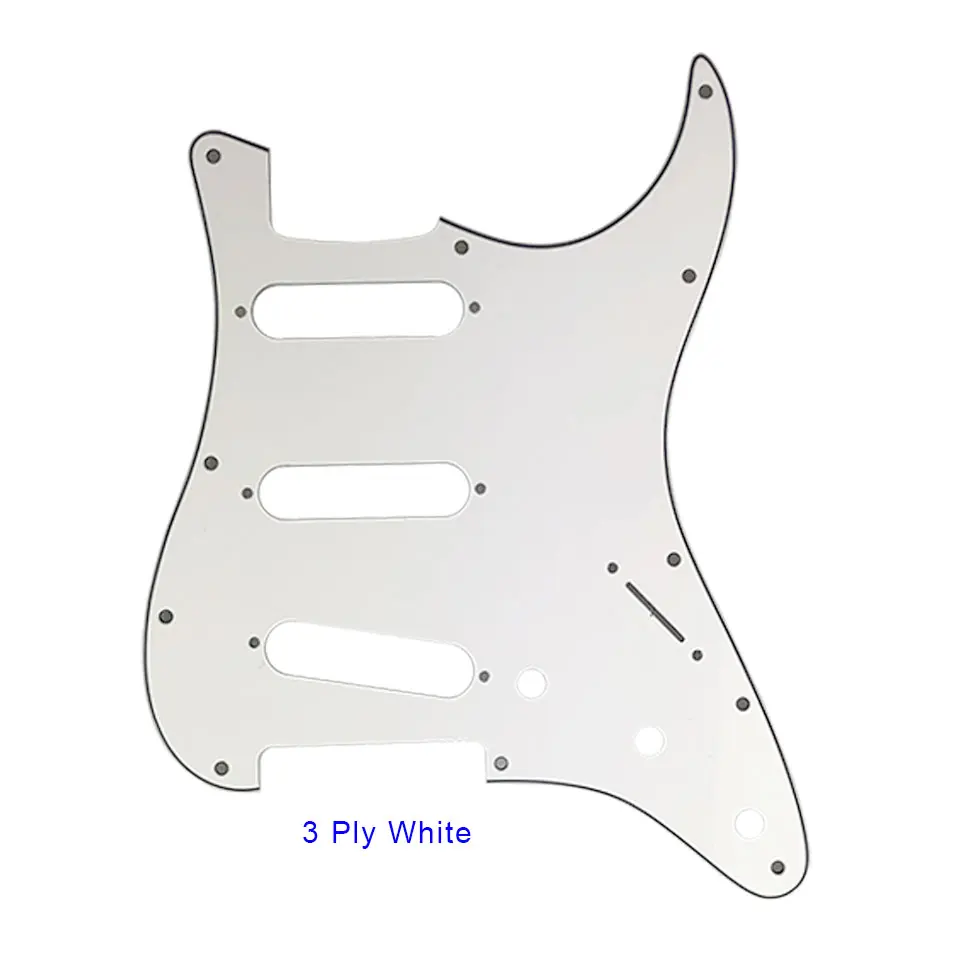 Pleroo Custom Guitar Pickguard-для США \ Мехико Fd Stratocaster 72' 11 винтовое отверстие Стандартный St царапина пластина Многоцветный выбор - Цвет: 3Ply White