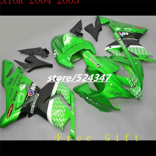 Коллекция 100% года, самые дешевые мотоциклы для Kawasaki NinjaZX 04-05 ZX 10-10 r, зеленый корпус, черные обтекатели, часть три