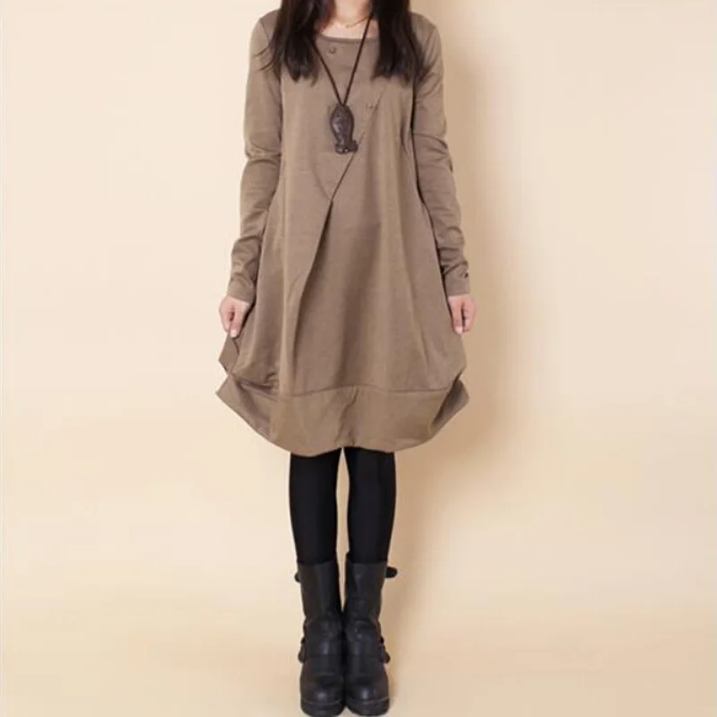 Новые осенние платья материнства размера плюс Одежда для беременных Женская