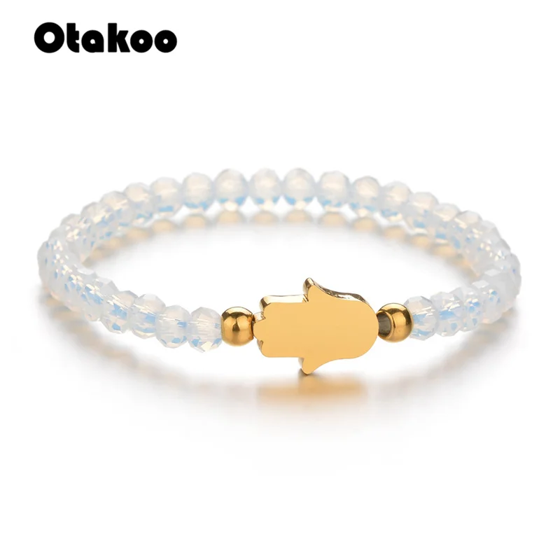 Otakoo Винтаж Фатима хамса ручной браслеты красный синий розовый браслеты из бисера браслеты в богемном стиле женские ювелирные изделия подарок