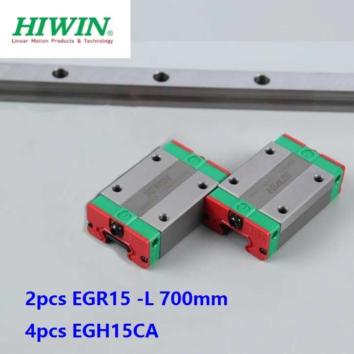 

2 шт. оригинальный HIWIN Rail EGR15-L 700 мм линейная направляющая + 4 шт. EGH15CA блоки каретки для ЧПУ