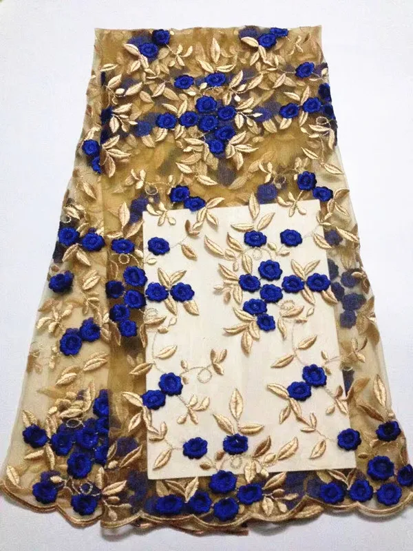 5 ярдов/шт. Красивая вышитая лимоном французская сетчатая кружевная ткань и