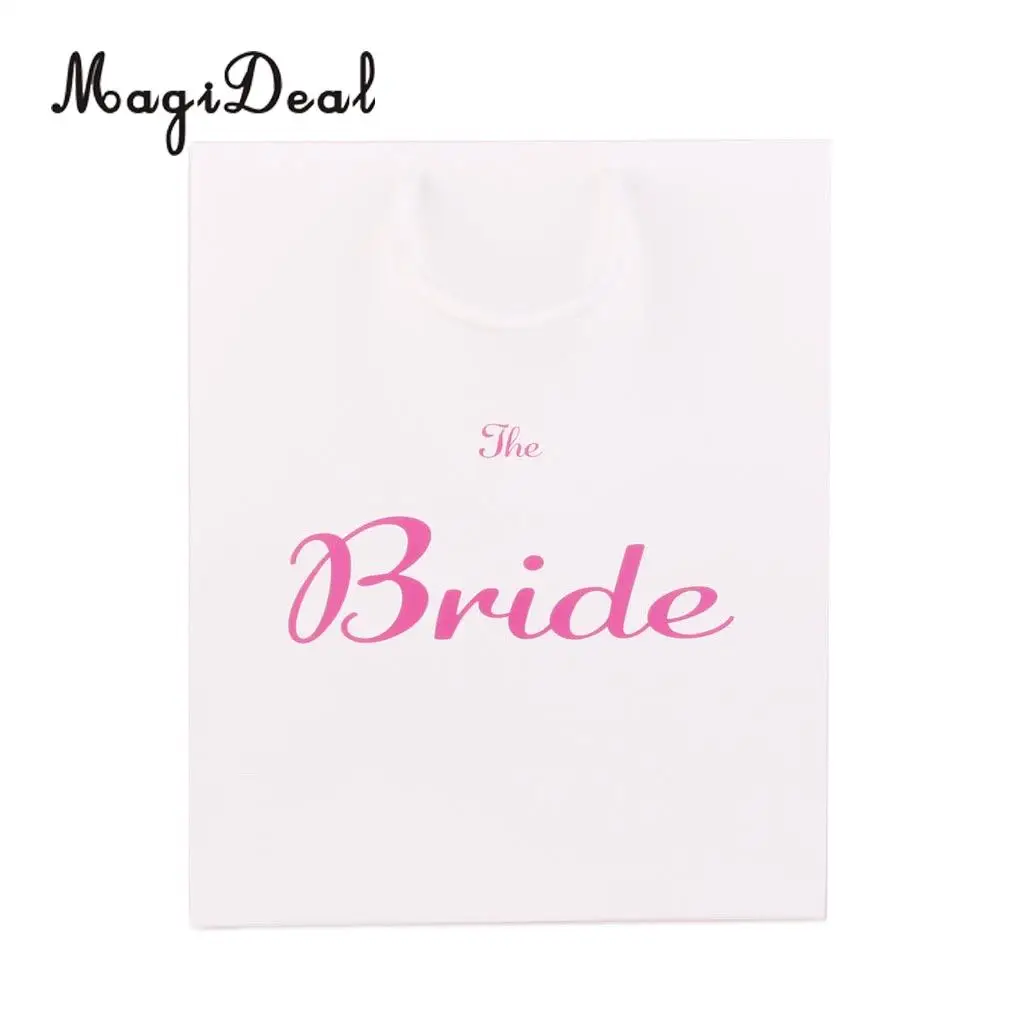 MagiDeal большой невесты Bridemaid смокинг Свадебная вечеринка бумага подарок пользу пакеты с ручками с ручкой мешок конфет