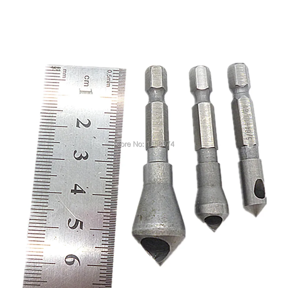 Industrial Countersink and Deburring Tool Quick-Change Hex Shank 3-Pc Set Hole Countersinker Plastic PCB Wood Cutter Chamfer Bit |
