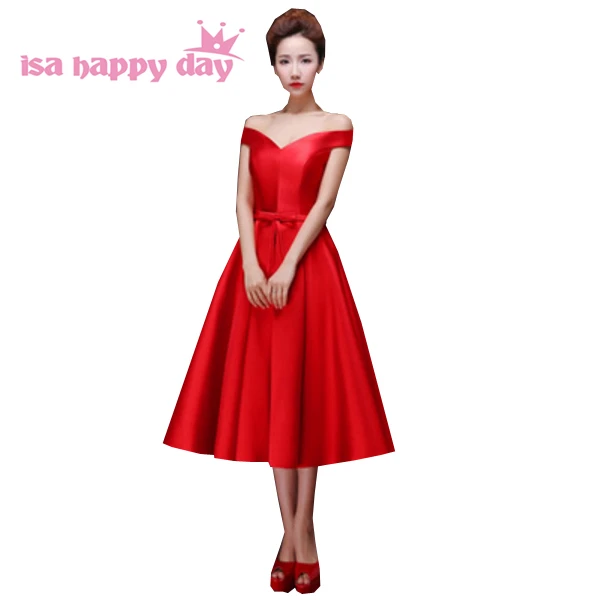 

cheap fashion sleeveless dress red lace up bridesmaid girls natural pageant dresses 2020 under 100 party ball gown dress H2644