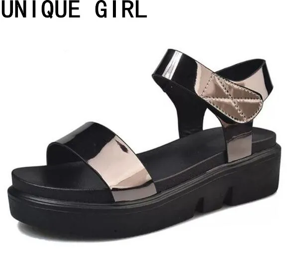 UMIQUE ДЕВУШКА 2017 Открытым Носком женские Сандалии Новый Летний Клин Каблуки Мода